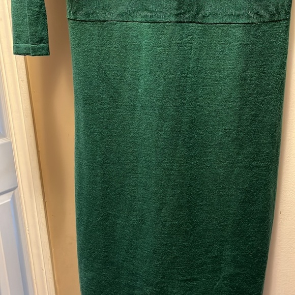 New green sweater dress - large, Live Life Designs  - 100% Merino wool - Picture 4 of 5